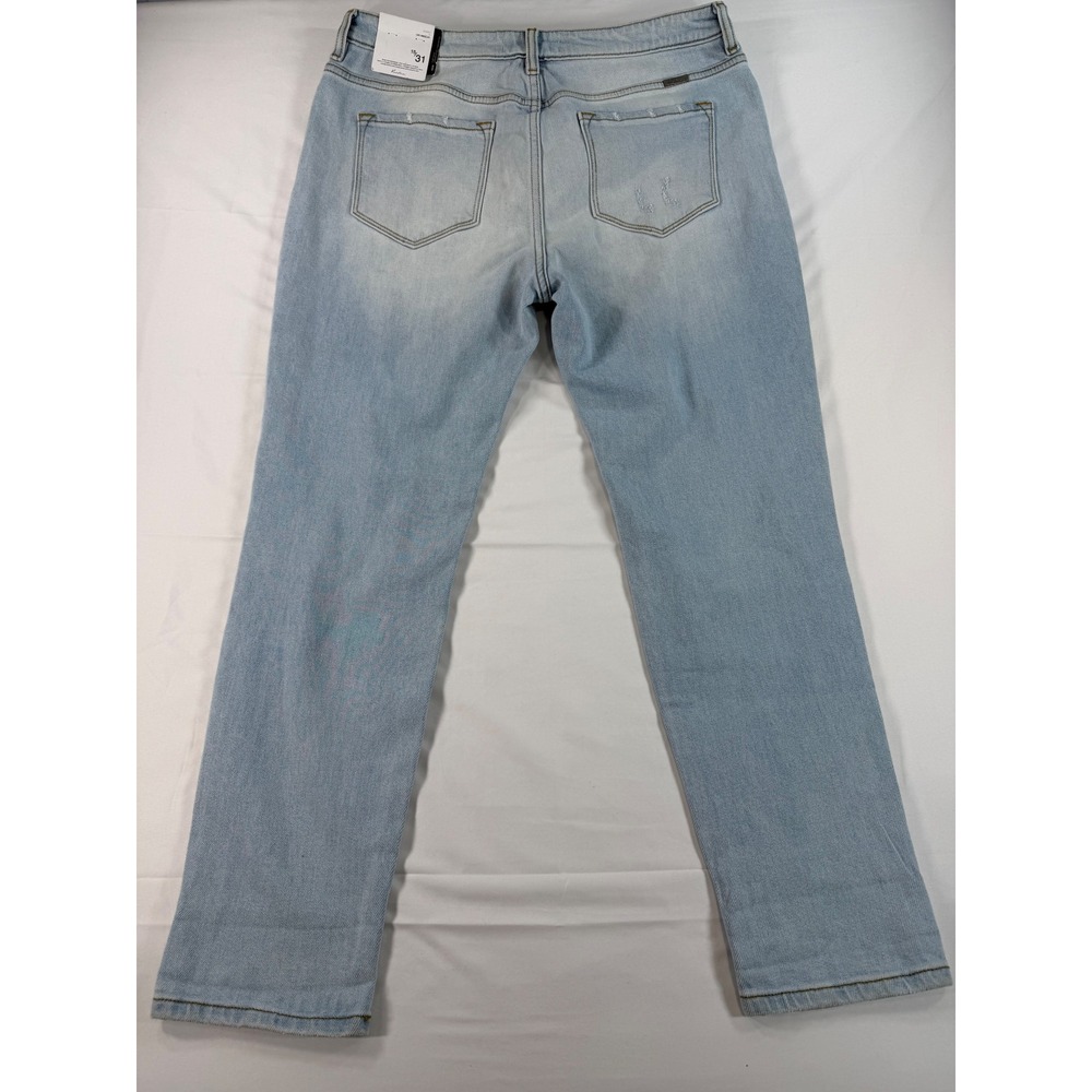KanCan Mom Jeans Light Wash Distressed High Waist Tapered Leg Size 15/31 NEW - Picture 3 of 12